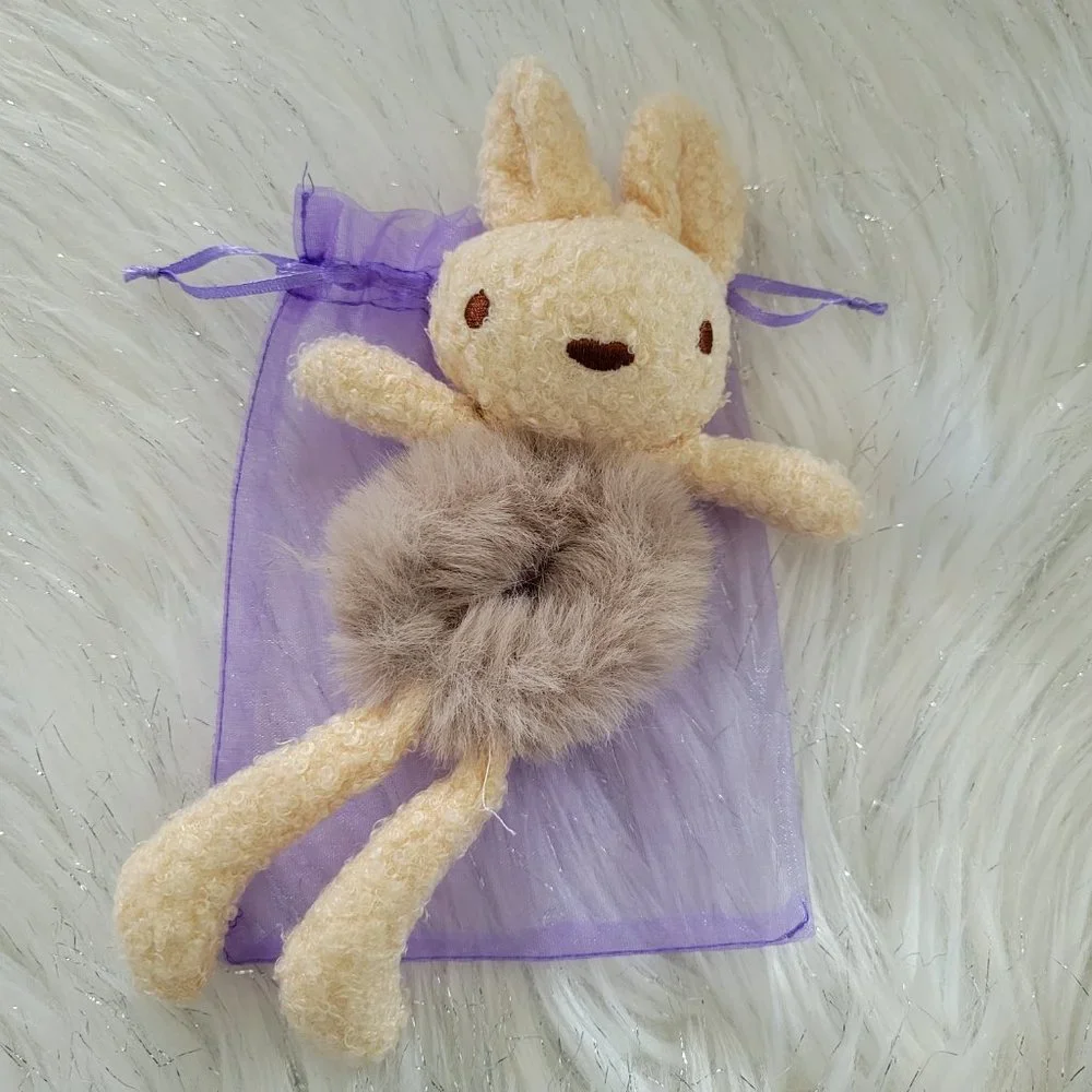 Set of 2 Plush Rabbit Scrunchies